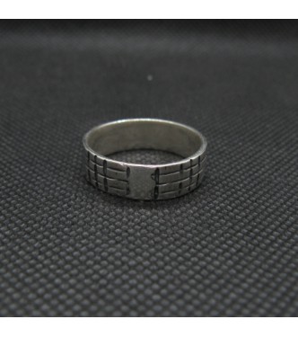 R002052 Sterling Silver Ring 7mm Wide Handmade Band Genuine Solid Hallmarked 925